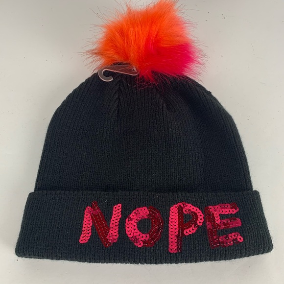 Claire’s winter hat beanie Pom Pom sequin detail